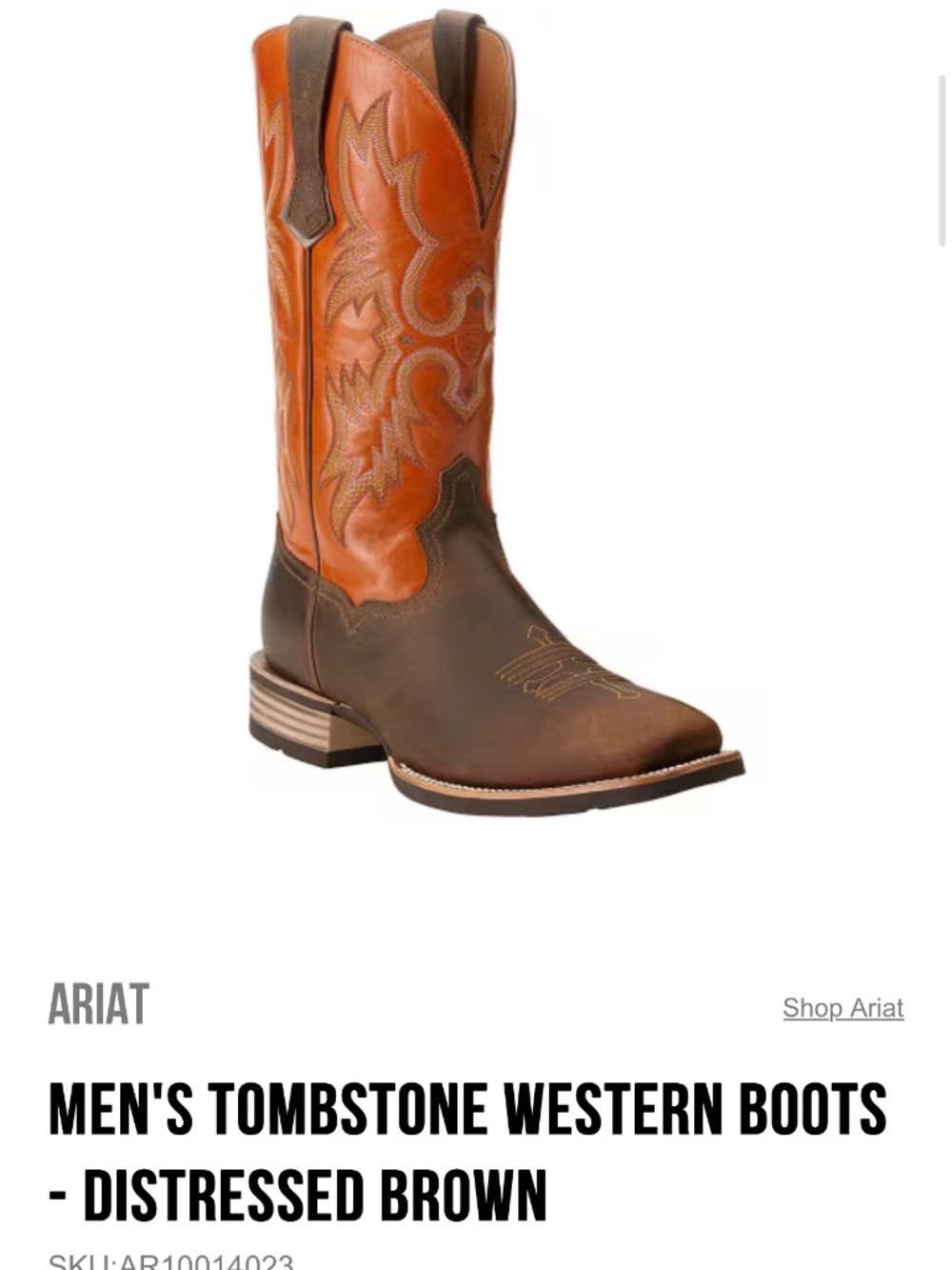 Mens Ariat Tombstones sz9 D fits like 9.5-10